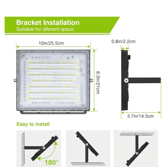 *BRAND NEW*STASUN 200W Flood Lights Outdoor, 20000lm Bright LED with Plug, 6000K - Picture 3 of 7
